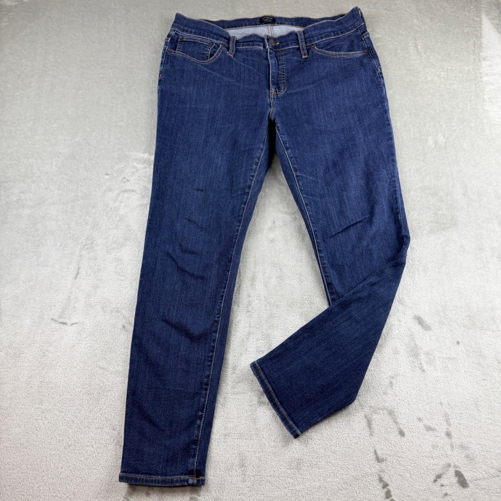 J.Crew Re-Imagined 8" Mid-Rise Skinny Jeans Dark Wash Blue Denim Women's Size 31